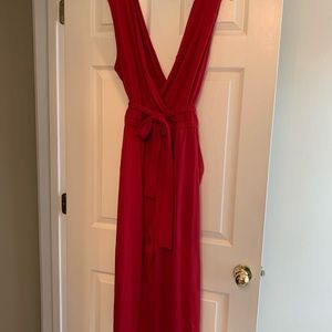 Dark red sleeveless romper